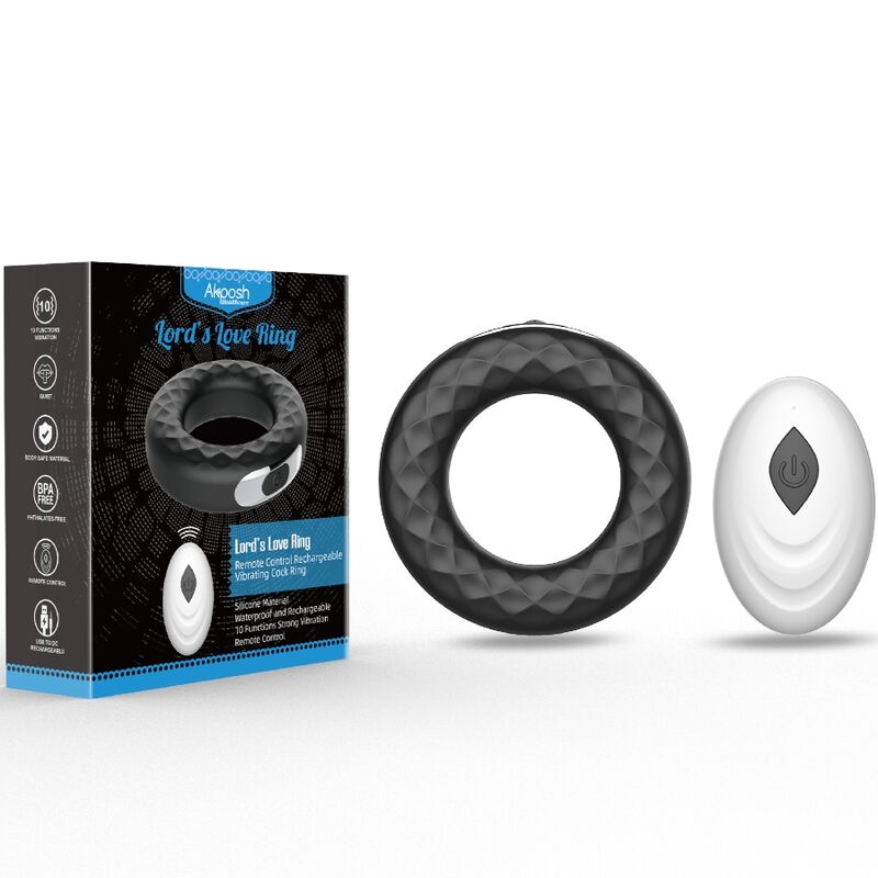 ARMONY - LORD'S LOVE RING VIBRATOR REMOTE CONTROL BLACK - Kink&Play