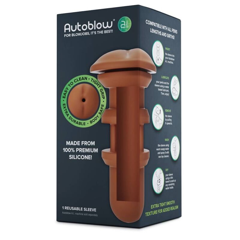 AUTOBLOW - AI ANUS SLEEVE BROWN - Kink&Play
