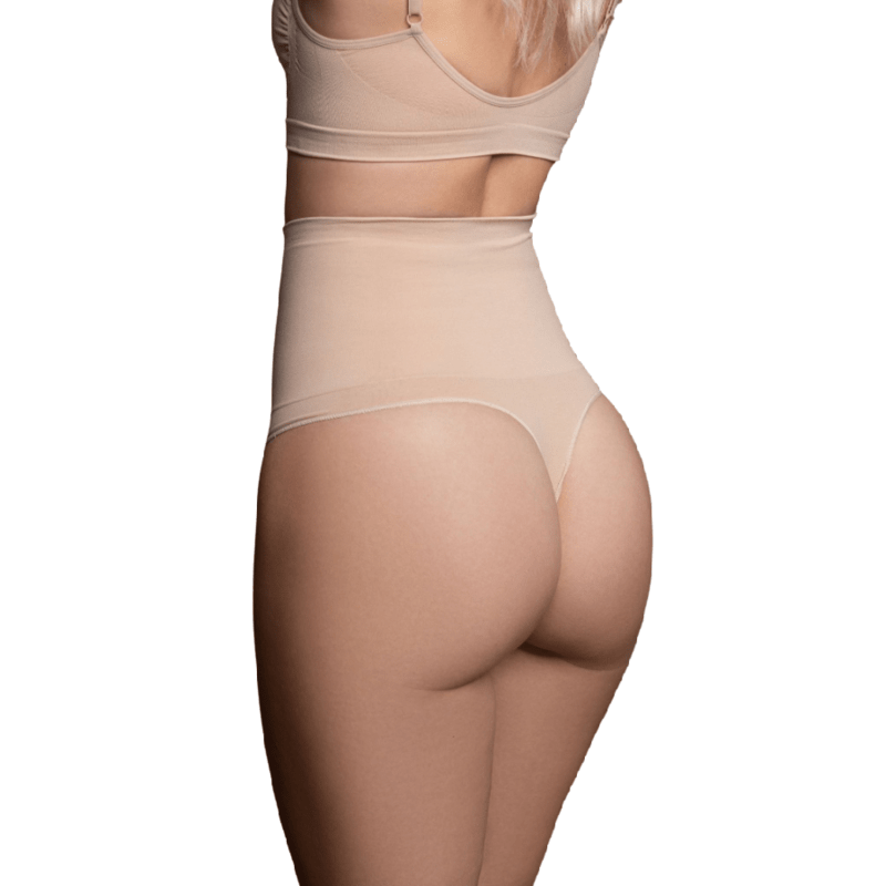 BYE - BRA - THONG STYLE SEAMLESS GIRDLE BEIGE SIZE S - Kink&Play