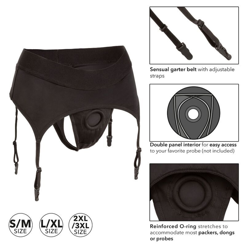 CALEXOTICS - BOUNDLESS THONG WITH GARTER L/XL - Kink&Play