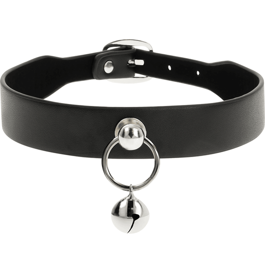COQUETTE CHIC DESIRE - VEGAN LEATHER NECKLACE WOMAN ACCESSORY RATTLE/HOOP - Kink&Play