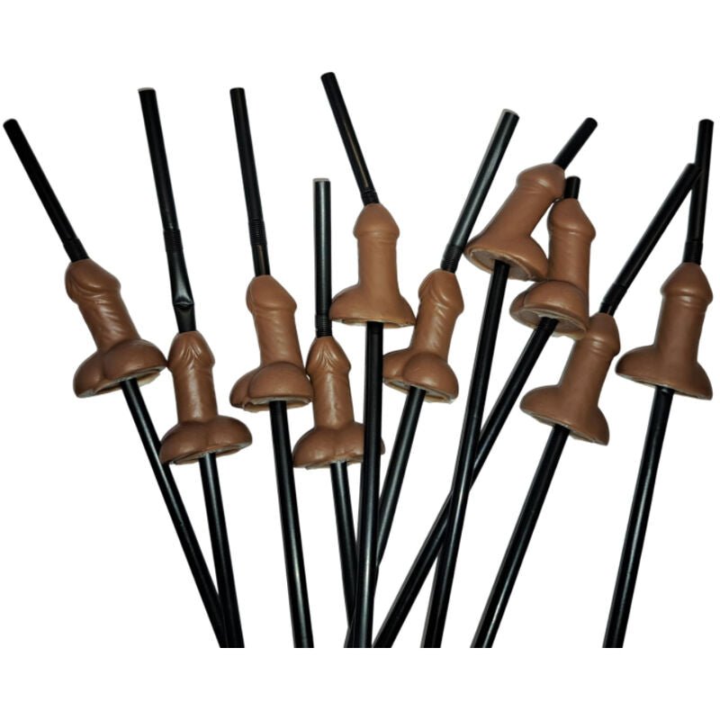 DIABLO PICANTE - BAG OF 10 NATURAL BIG PENIS STRAWS - Kink&Play