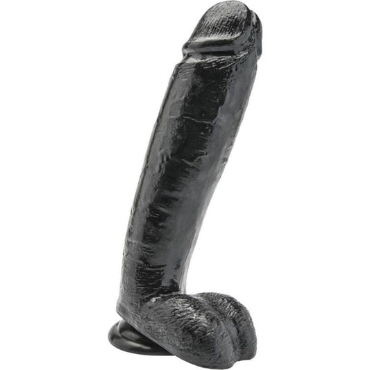 GET REAL - DILDO 25,5 CM WITH BALLS BLACK - Kink&Play