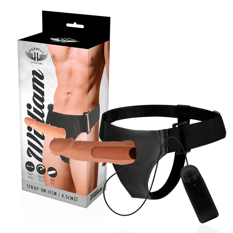HARNESS ATTRACTION - WILLIAN HOLLOW RNES WITH VIBRATOR 17 CM - O - 4.5 CM - Kink&Play