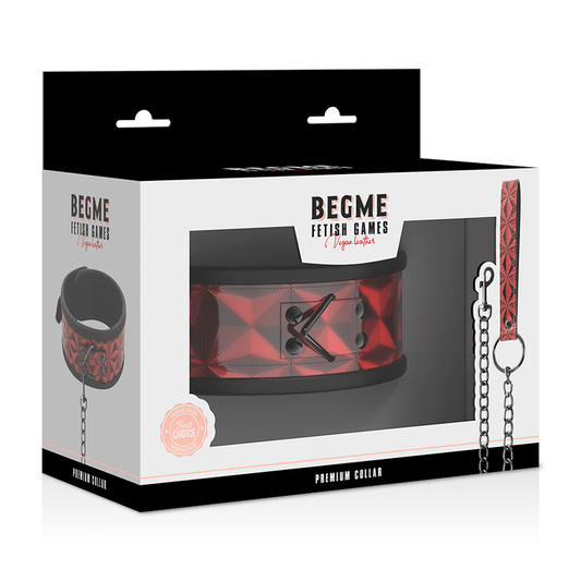 BEGME - RED EDITION PREMIUM VEGANSKT LÄDERHALSBAND MED NEOPRENFODER