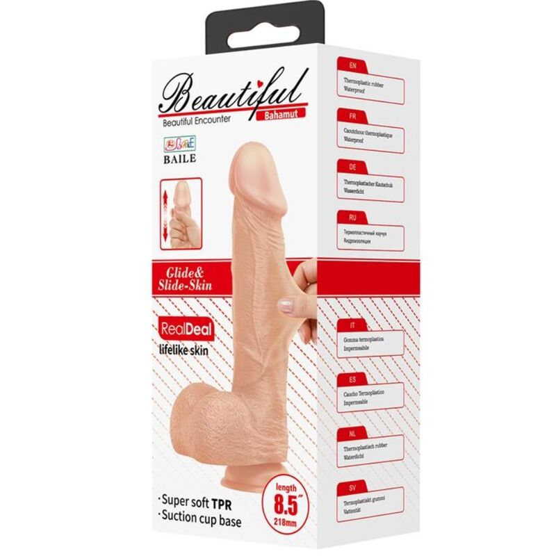 BAILE - BEAUTIFUL ENCOUNTER BAHAMUT FLEXIBEL REALISTISK DILDO 21,8 CM NATURLIG