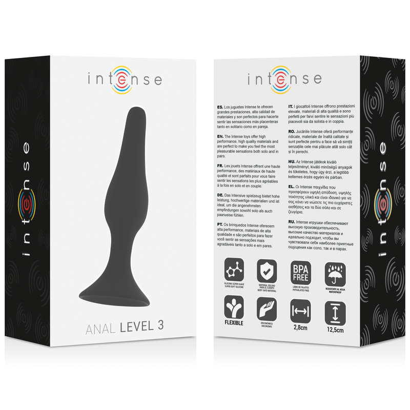 INTENSE - ANAL LEVEL 3 12.5CM BLACK - Kink&Play