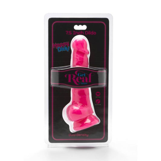 GET REAL - HAPPY DICKS 19 CM MED ROSA PUNG