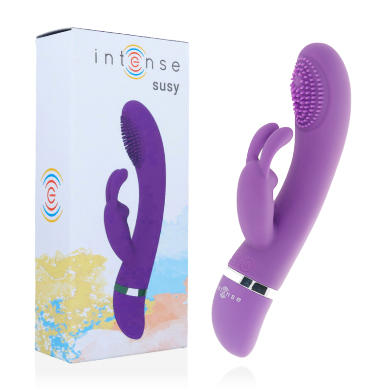 INTENSE - SUSY SILICONE RABBIT LILAC OSCILLATING VIBRATOR - Kink&Play