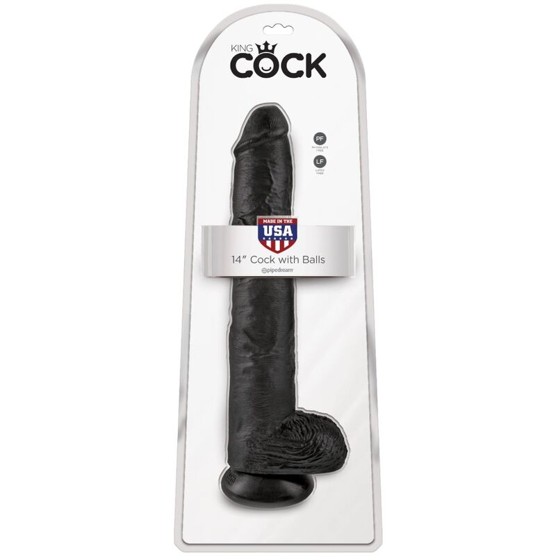 KING COCK – REALISTISK PENIS MED PUNG 30,5 CM SVART