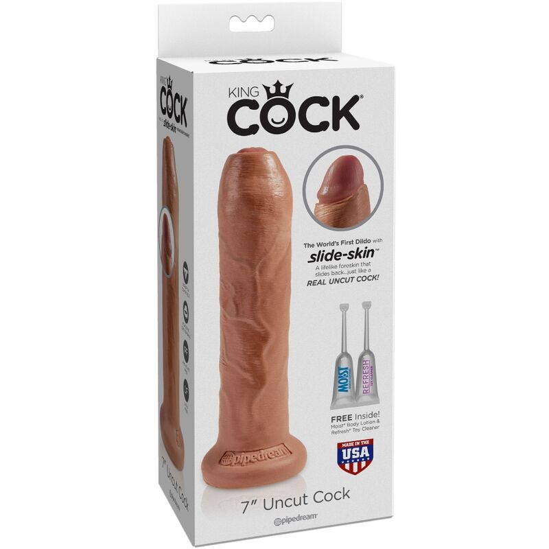 KING COCK - OSKUREN REALISTISK PENIS 17,8 CM KARAMELL