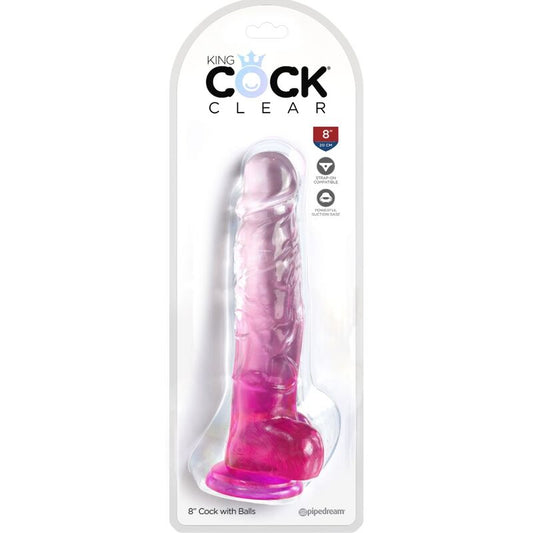 KING COCK - KLAR REALISTISK PENIS MED PUNG 16,5 CM ROSA