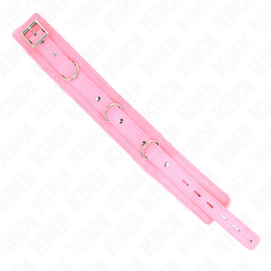 KINK - HALSBAND MED KOPPEL 65 CM MED RESTRIKTIONER ROSA 36-42 CM X 5,5 CM
