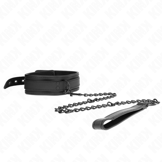 KINK - NEOPREN BONDAGEHALSBAND MODELL 1 MED BÄLTE 78 CM JUSTERBART 37,5 X 49,5 CM