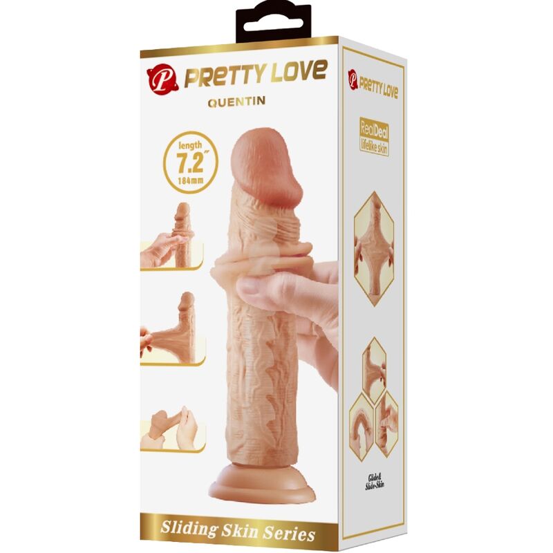 PRETTY LOVE - QUENTIN REALISTISK DILDO 18 CM HUDFÄRGAD