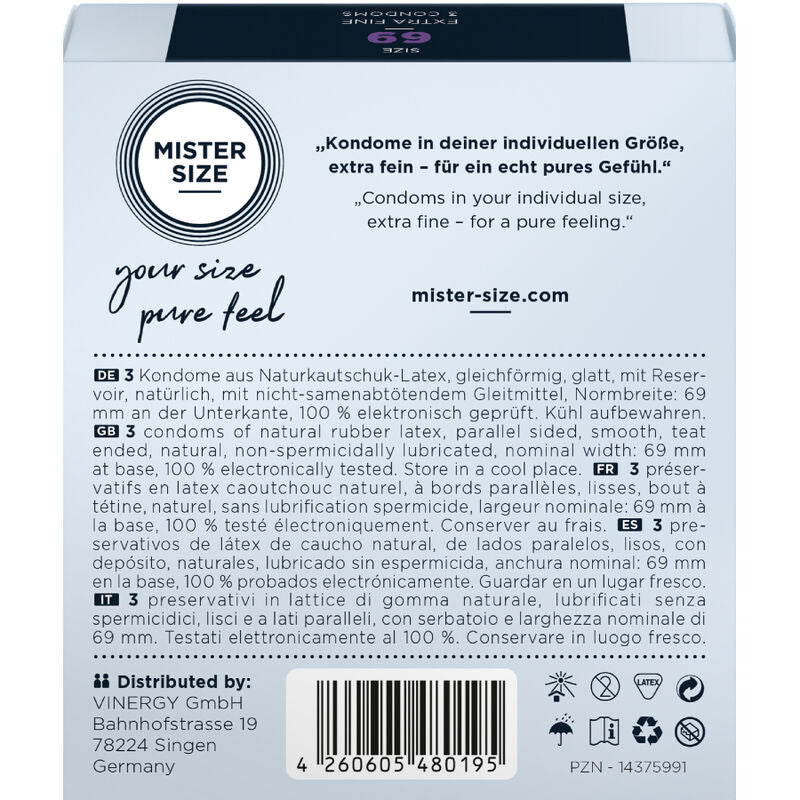 MISTER SIZE - KONDOM STORLEK XXXL 69 MM (3 ENHETER)