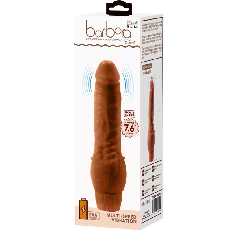 BAILE - BARBARA REALISTISK VIBRATOR 19.5 CM MULATT