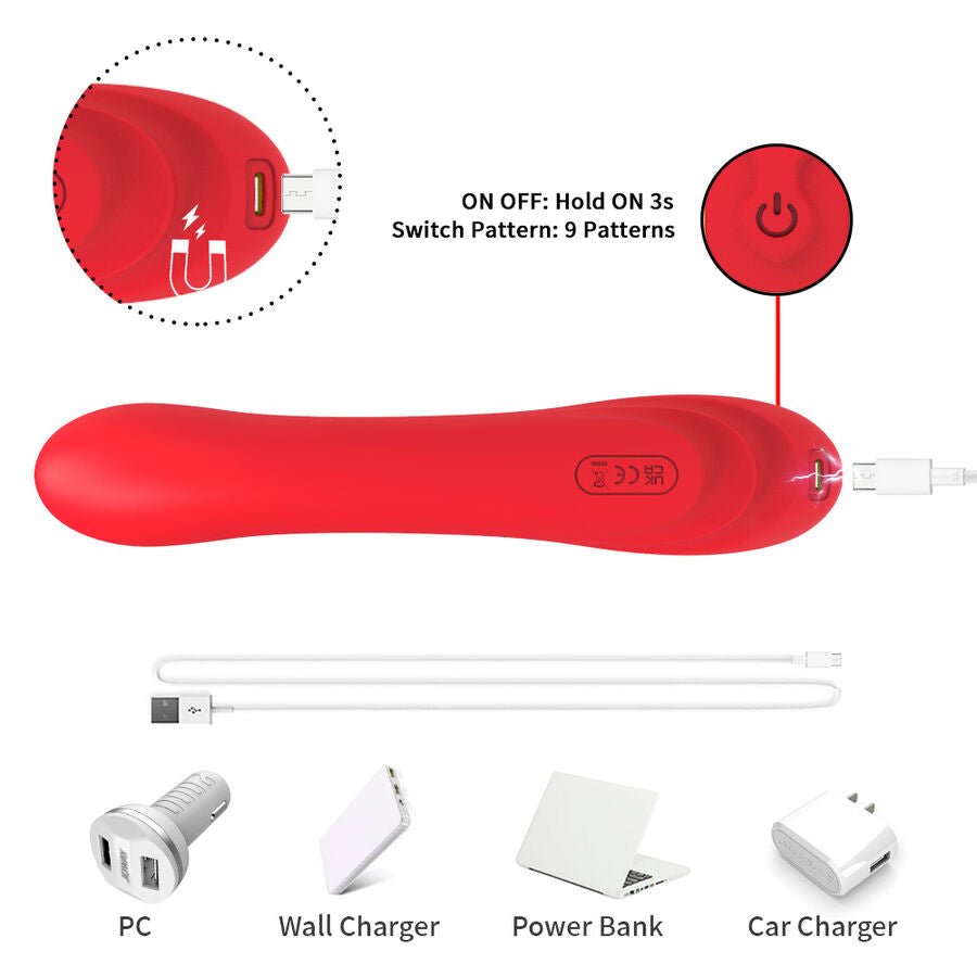 ARMONY - VIBRATOR MED OSCILLERANDE TUNGA RÖD