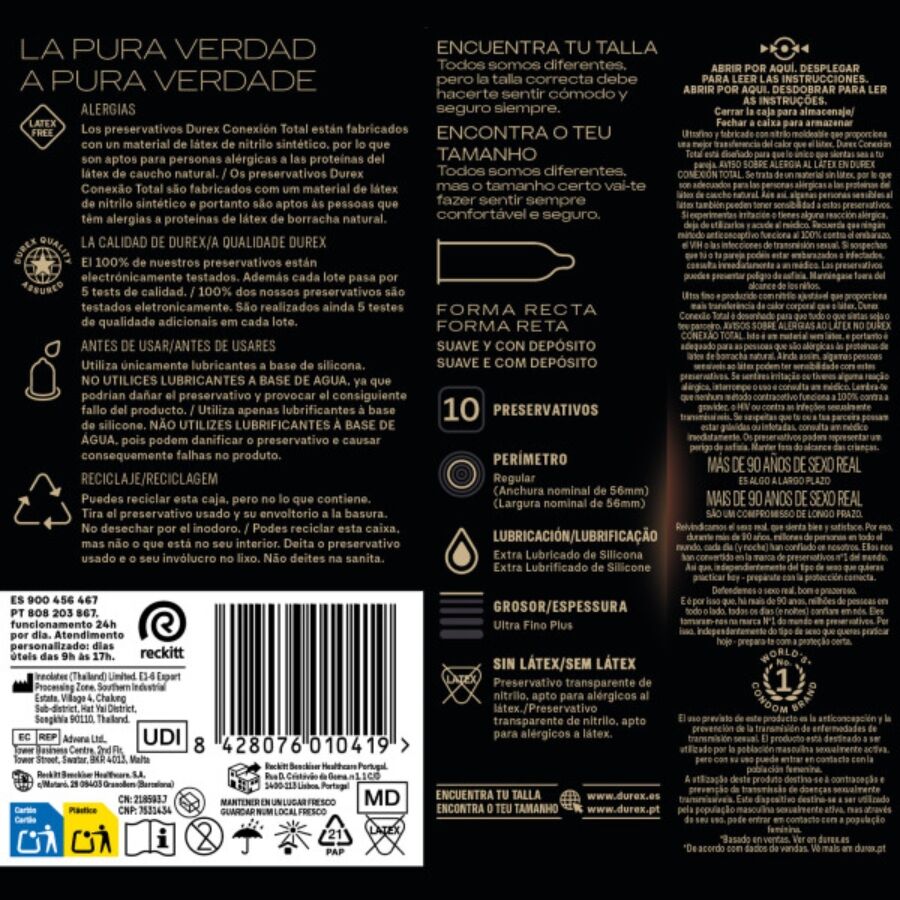 DUREX - TOTAL CONNECTION ULTRATUNNA LATEXFRIA 10-PACK