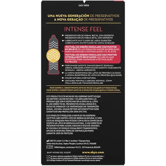 SKYN - INTENSE FEEL TEXTURERAD KONDOM MED VÅGIG DESIGN 10-PACK