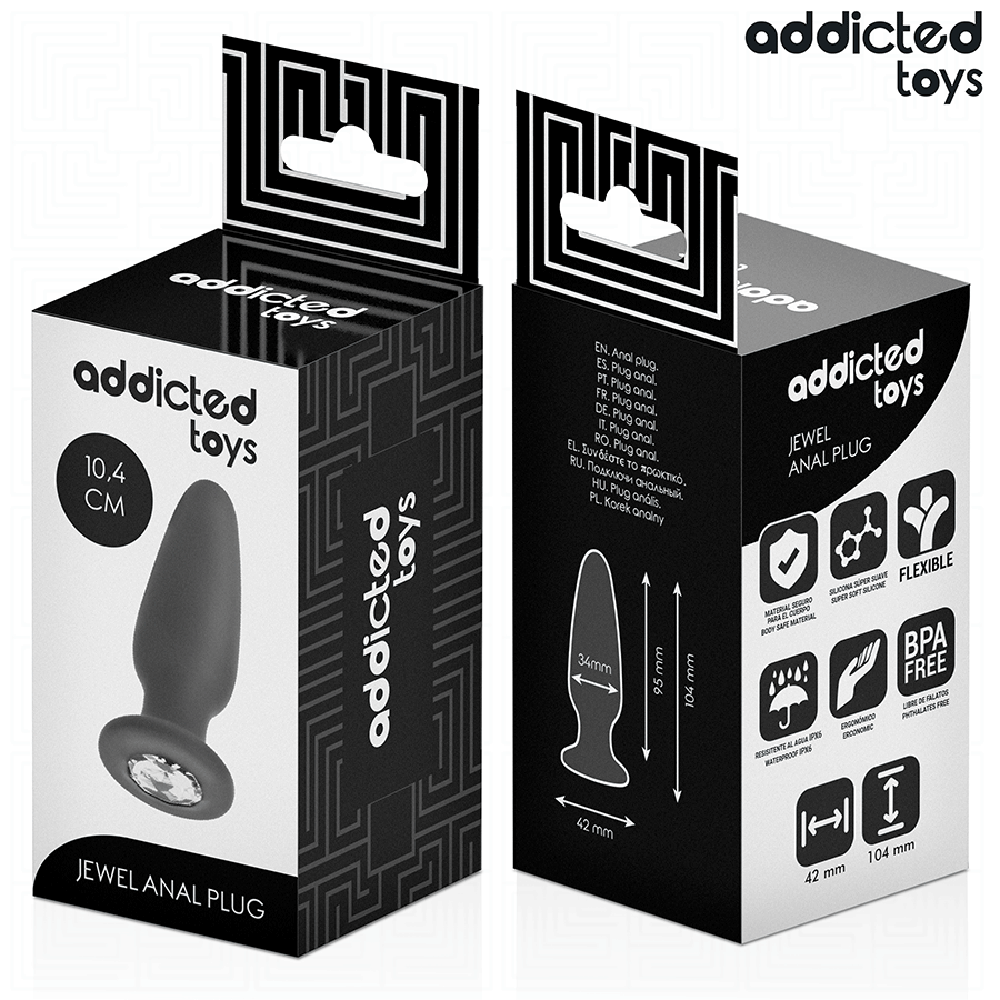 ADDICTED TOYS - BUTTPLUGG MED JUVEL SILIKON STORLEK M 10,4 CM