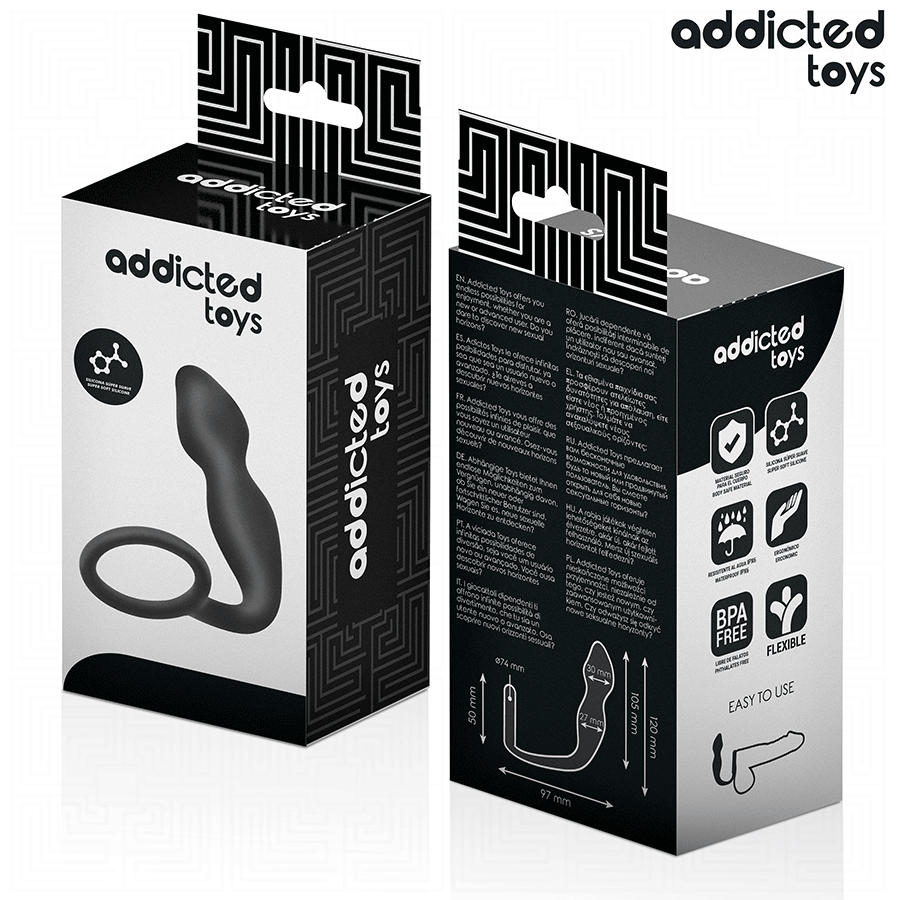 ADDICTED TOYS - ANALPLUGG MED RING SILIKON MODELL 2
