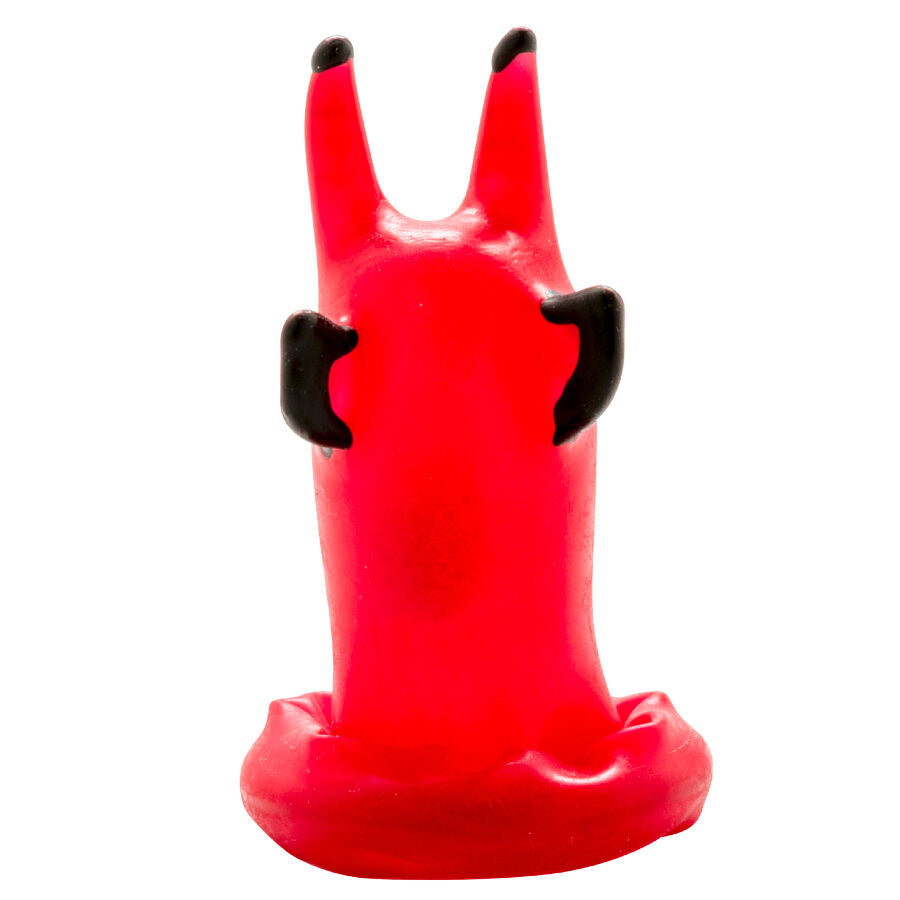 CONDOMERIE - HANDMÅLADE NYHETSKONDOMER RÖD DJÄVUL