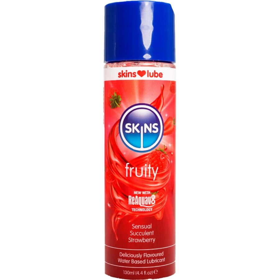 SKINS - FRUKTBASERAT VATTENBASERAT GLIDMEDEL JORDGUBB 130 ML
