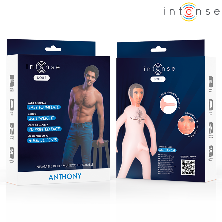 INTENSE DOLLS - ANTHONY UPPBLÅSBAR DOCKA MED 3D PENIS