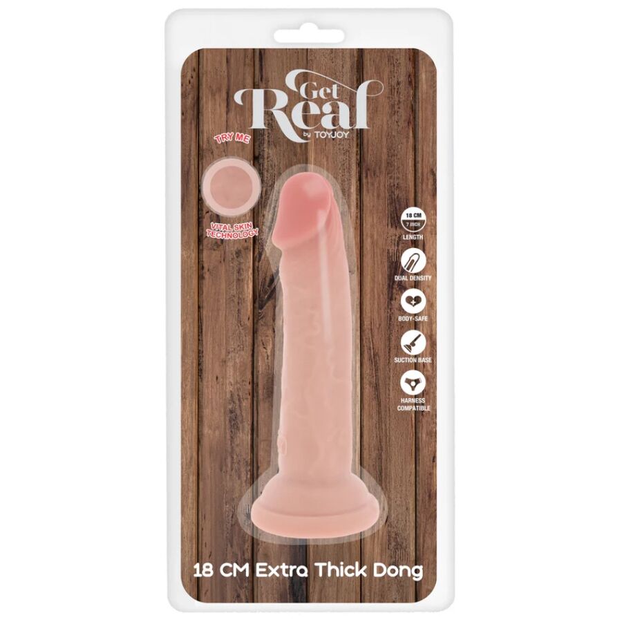 REALISTISK – LYXIG EXTRA TÄT DILDO I TPE 18 CM