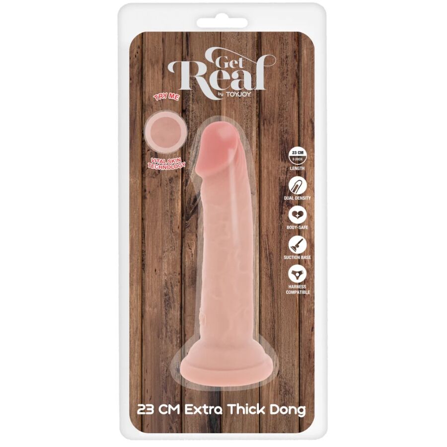 GET REAL - LYXIG TPE DONG MED DUBBEL TJOCKLEK OCH DUBBEL DENSITET 23 CM