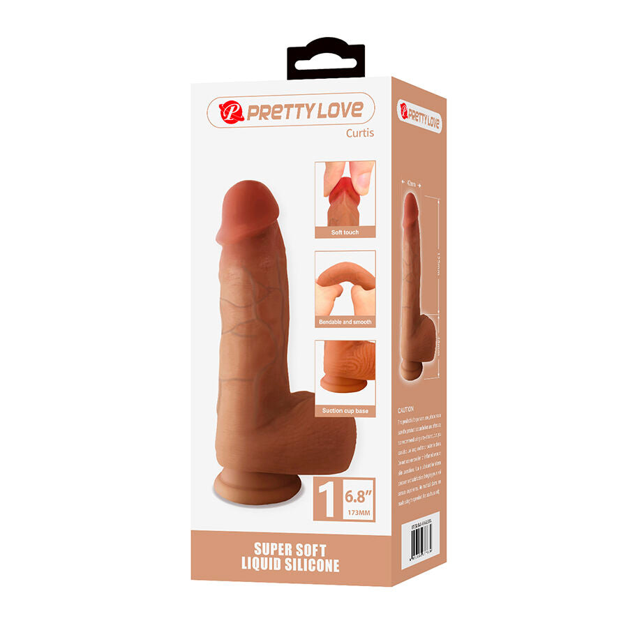 PRETTY LOVE – REALISTISK DILDO CURTIS MED SUGKOPP 17,3 CM -Ø- 4,2 CM