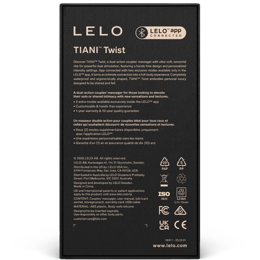 LELO - TIANI TWIST PARVIBRATOR MJUK ROSA