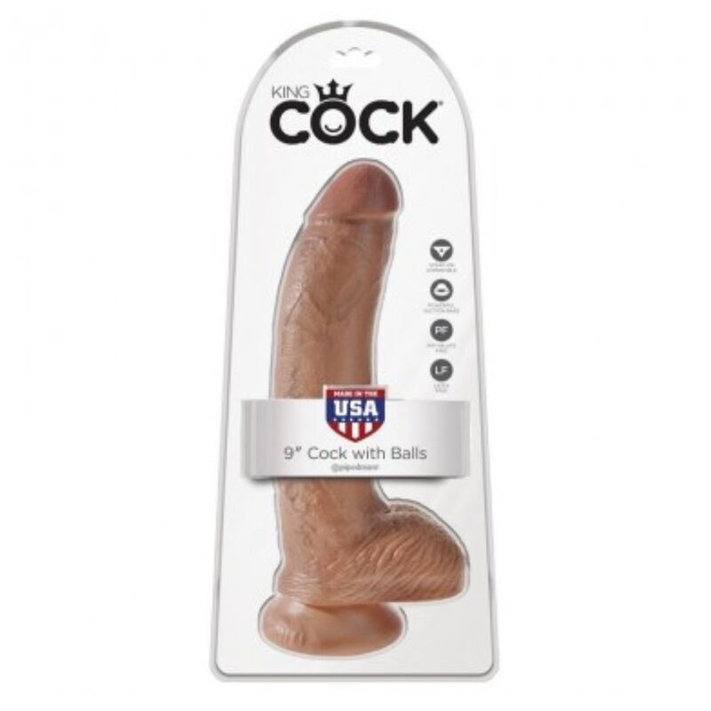 KING COCK - REALISTISK DILDO MED KUKULOR 22,8 CM