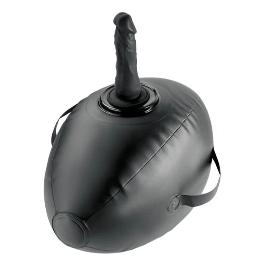 FETISH FANTASY SERIES - KROPPSDOCKA UPPBLÅSBAR KÄRLEKSBOLL MED DILDO SVART 41,9 CM