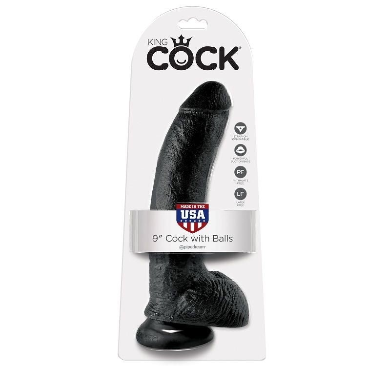 KING COCK - DILDO SVART MED KULOR 22.9 CM