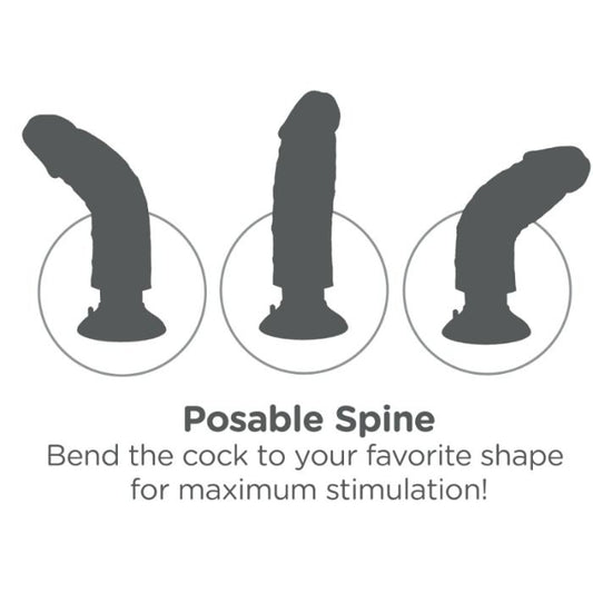 KING COCK - 17.78 CM VIBRATING COCK FLESH - Kink&Play