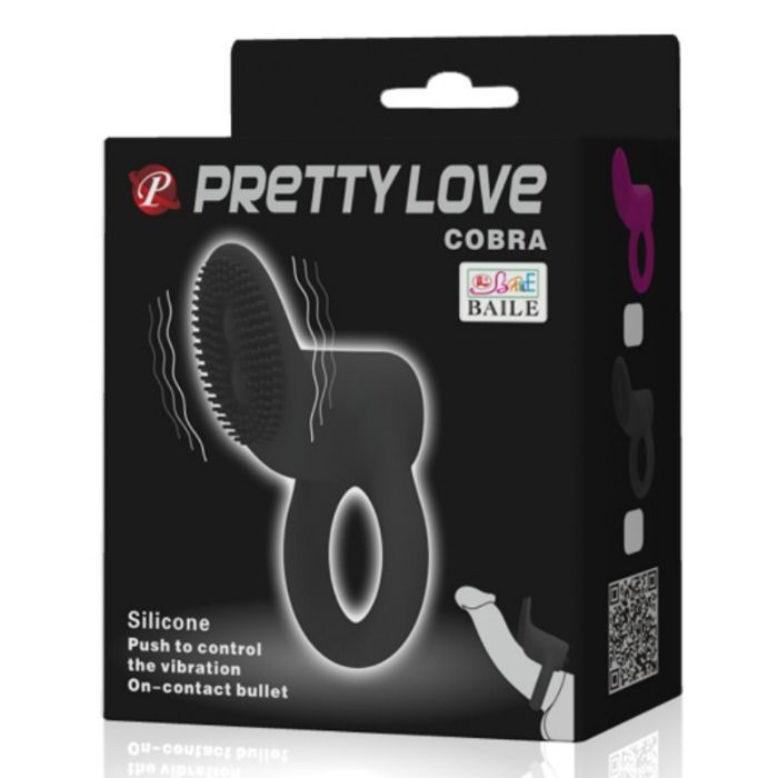 PRETTY LOVE - COBRA VIBRATORRING SVART