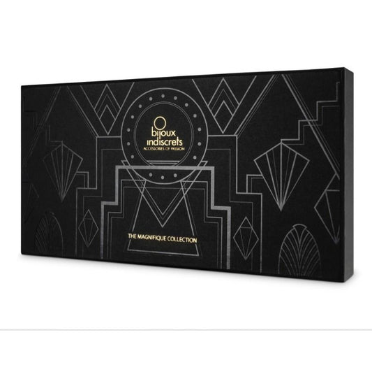 BIJOUX - MAGNIFIKT METALLHALSBAND MED GYLDNA FRANSAR