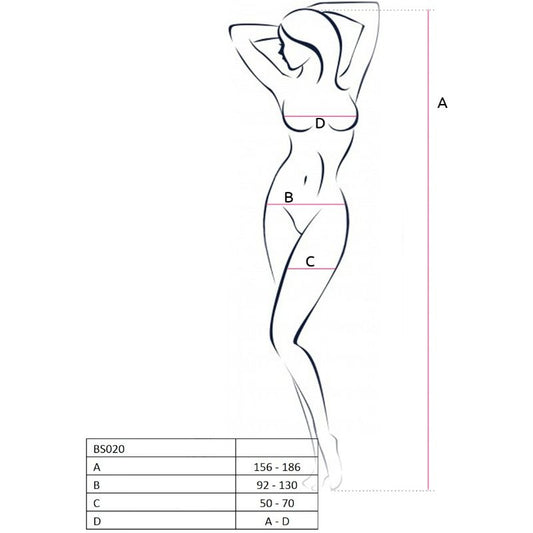 PASSION - WOMAN BS020 WHITE BODYSTOCKING ONE SIZE - Kink&Play