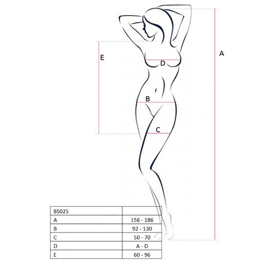 PASSION - WOMAN BS025 BODYSTOCKING BLACK DRESS STYLE ONE SIZE - Kink&Play