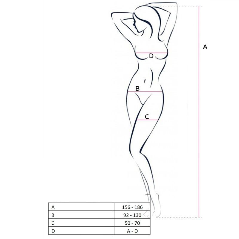 PASSION - WOMAN BS050 BODYSTOCKING SVART EN STORLEK