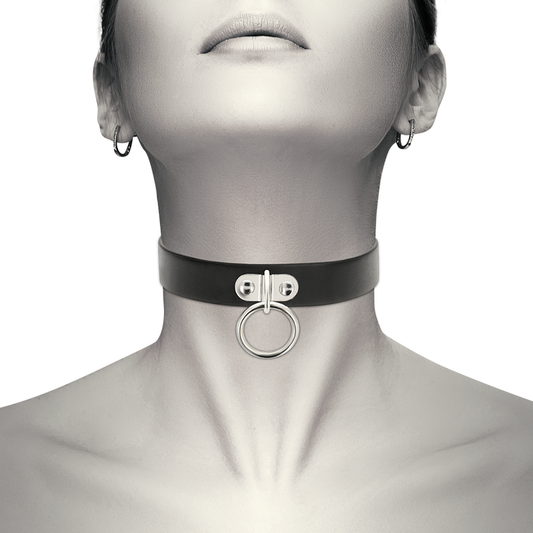 COQUETTE CHIC DESIRE - VEGANSKT HALSBAND I LÄDER FÖR KVINNA FETISCH ACCESSOAR