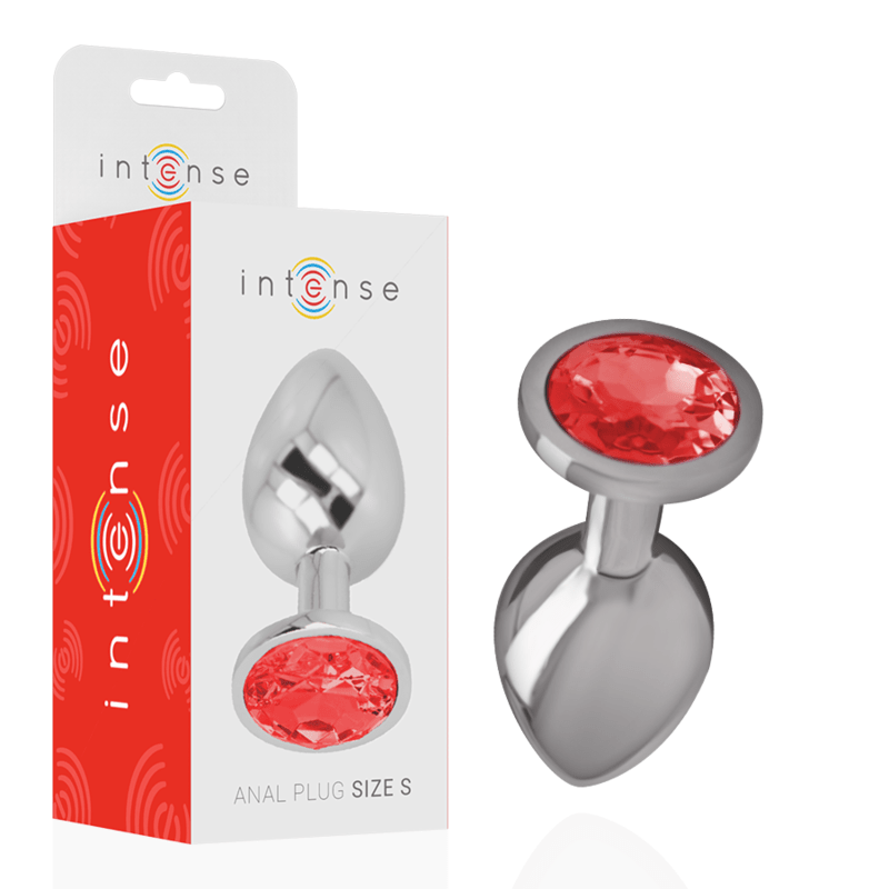 INTENSE - ALUMINUM METAL ANAL PLUG WITH RED CRYSTAL SIZE S - Kink&Play
