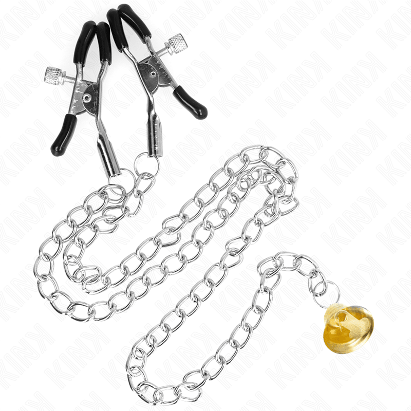 KINK - CHAIN NIPPLE CLAMPS WITH HORN PENDANT 30 CM - Kink&Play