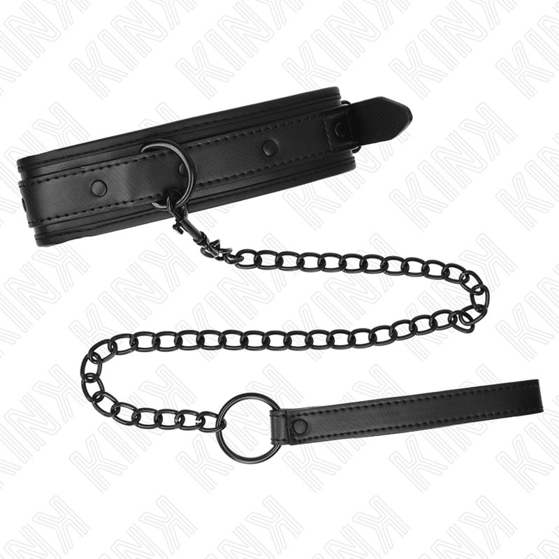 KINK - NEOPRENE BONDAGE COLLAR MODEL 2 WITH BELT 78 CM ADJUSTABLE 37.5 X 49.5 CM - Kink&Play