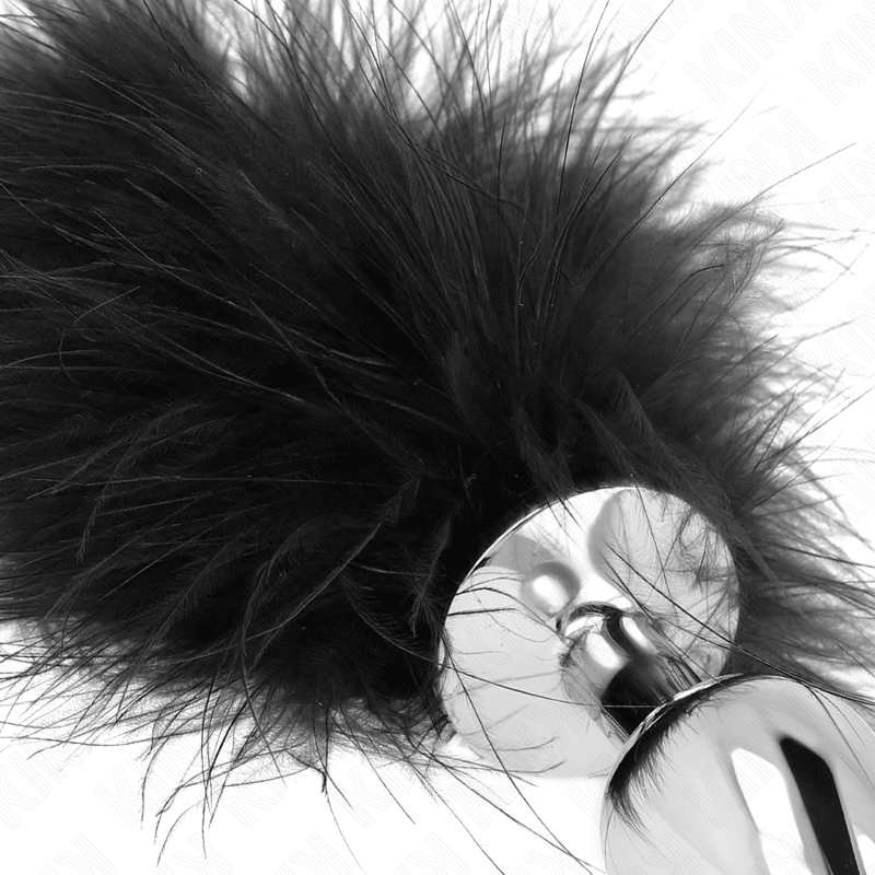 KINK - STAINLESS STEEL ANAL PLUG 11 x 7 CM WITH FEATHER 11 CM - Kink&Play