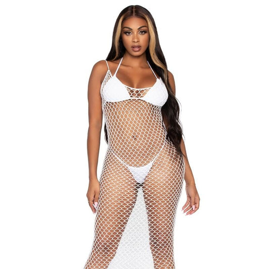 LEG AVENUE - WOVEN TWIST NET MAXI DRESS ONE SIZE - Kink&Play