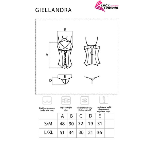 LIVCO CORSETTI FASHION - GIELLANDRA FOR THE SENSES COLLECTION CORSET + PANTY BLACK - Kink&Play