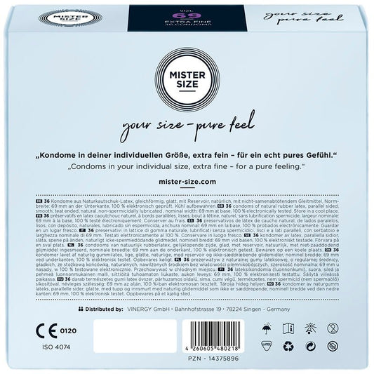 MISTER SIZE - CONDOMS SIZE XXXL 69 MM (36 UNITS) - Kink&Play